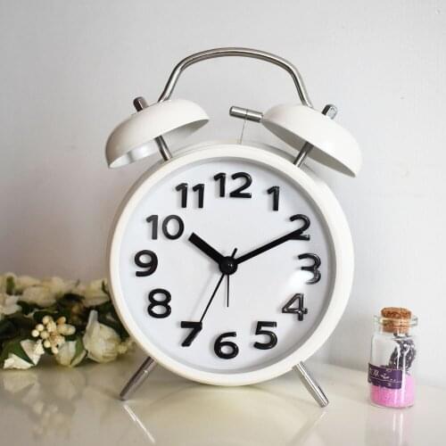 Luminous Minimalist Digital Metal Alarm Clock White Creative Fashion Silent Alarm Clock Modern Student Travel Alarm Clock MM60NZ