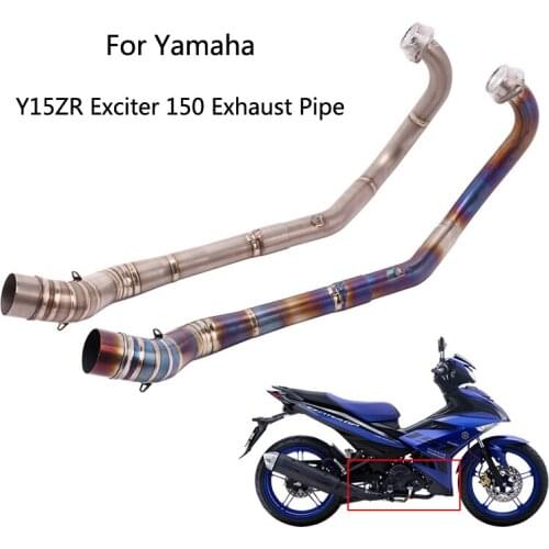 51mm Header Pipe for Yamaha Y15ZR Exciter 150 Motorcycle Titanium Alloy Exhaust Pipe Slip On Scooter Modified Front Mid Pipe
