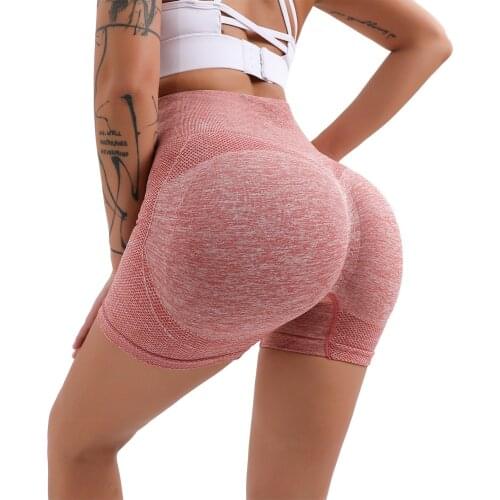 High Waist Leggings Womens Solid Color Hip Lifting High Waist Shorts Workout Fitness Sports Running Athletic Shorts