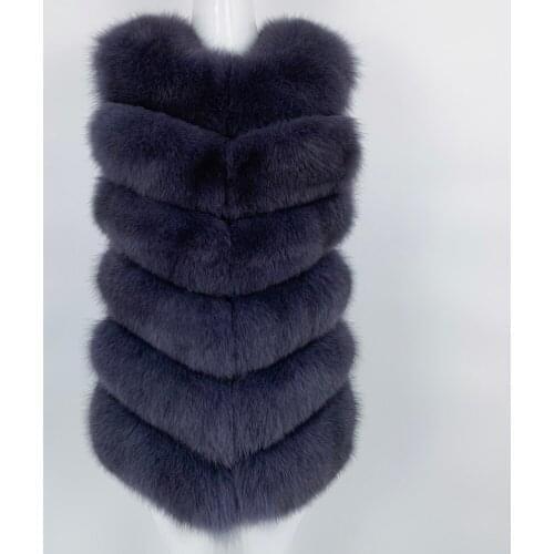 2021 Women Winter Coat Luxury Clothes Real Fox Fur Coat Natural Fox Fur Vest Fluffy Fur Jacket Real Fox Fur vest