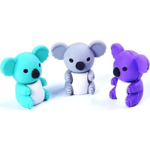 1 Pcs/set Lovely Kawaii Stationery Koala Modelling Eraser For School Office Kids Prize Writting Drawing Student Gift