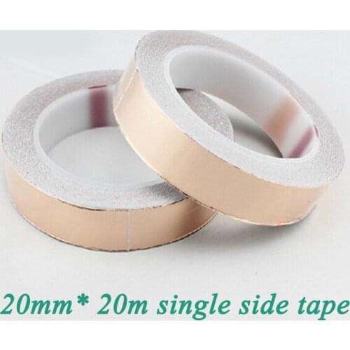 1pcs factory direct sales copper foil tape single adhesive side copper foil tape 20mm* 20m