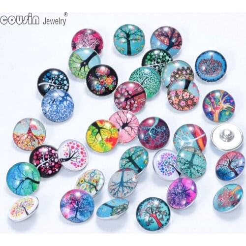 10pcs/lot wholesale18mm Snap Jewelry Tree of Life Fit 18mm Snap bracelet Jewelry Necklace charm Jewelry KZ38-71