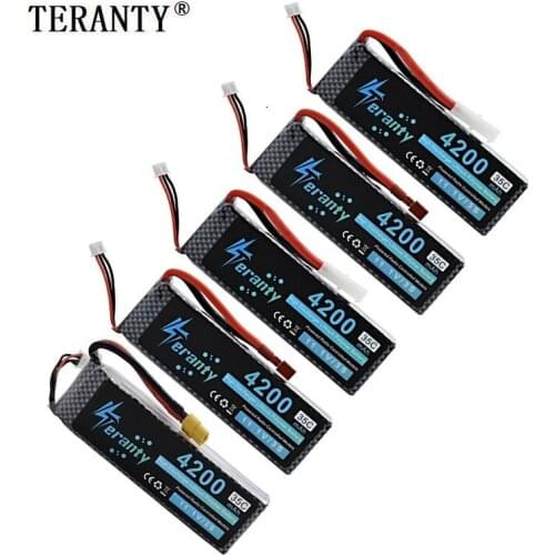 100% Capacity 3S 11.1v 4200mAh 35C LiPo Battery For RC Drone RC Cars RC Robots RC Boats toy 11.1v Rechargeable Lipo Battery 5pcs