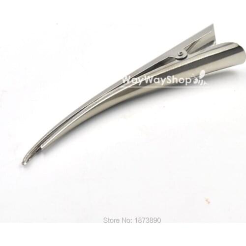 25 PCS 130mm Hair Alligator Beak Clip Clamp bow Prong Accessory Nickle