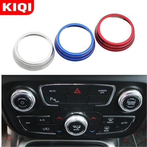 3Pcs Car Air Conditioner Switch Knob Volume Mode Button Cover Ring Trim for Jeep Compass 2017 2018 2019 Automatic AC Accessories