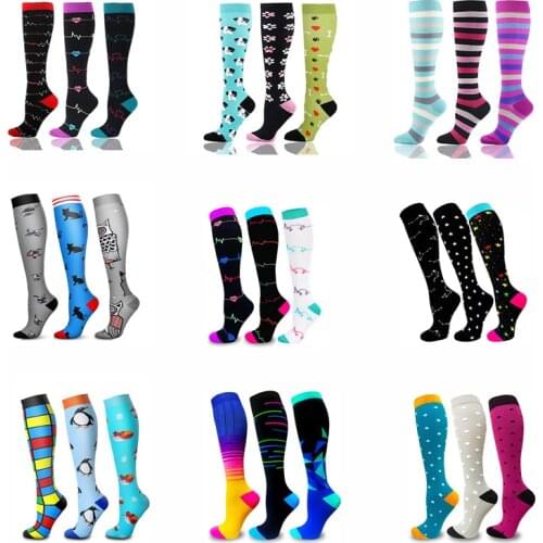 6 Pairs/Lot Dropship Pack Compression Stockings Varicose Veins Socks Men Women Outdoor Running Cycling Long Pressure Stockings