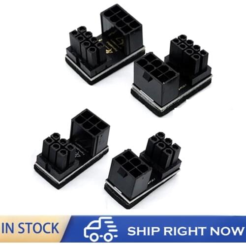 Graphics Card Power Steering Adapter VGA PSU Elbow Connector GPU Power Steering Head PCIE 6pin 8pin 180 Degree Rotation