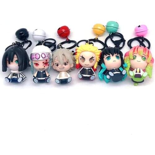 Anime Cartoon Nezuko Tomioka Giyuu Doll Gift Demon Slayer Keychain Q Version Doll Collection Jewelry Tanjiro Pendant Gift