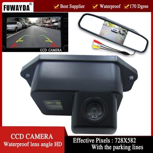 FUWAYDA Color CCD Car Rear View backup reversing Camera for Mitsubishi Lancer Evolution,with 4.3 Inch Rear view Mirror Monitor