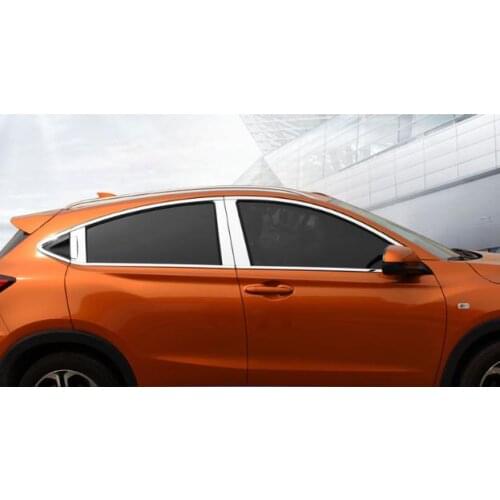 Car styling stainless Steel Window Trim sticker For Honda VEZEL HRV/XRV 2014-2017 Windows middle column Window frame Trim Sequin