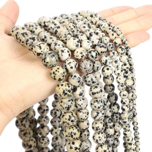 Natural Stone Beas Spot King Round Loose Beads For Jewelry Making Needlework DIY Bracelet Accessories Beads 4 6 8 10 12MM
