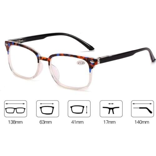 CLARA VIDA 2Pcs!!!! Anti-fall Squared Ultralight Reading Glasses Gentemen Women Fashion +1.0 +1.5 +2.0 To +4.0
