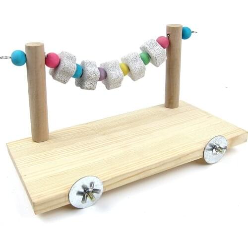 Wooden Bird Perch Platform Pet Natural Chewing Toys Health Cage Accessories for Dwarf Hamster