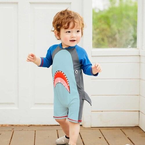Childrens one piece swimwear Cute Shark for baby/kids boys and girls Sun-proof Fast dry swimming suit Bathing suit