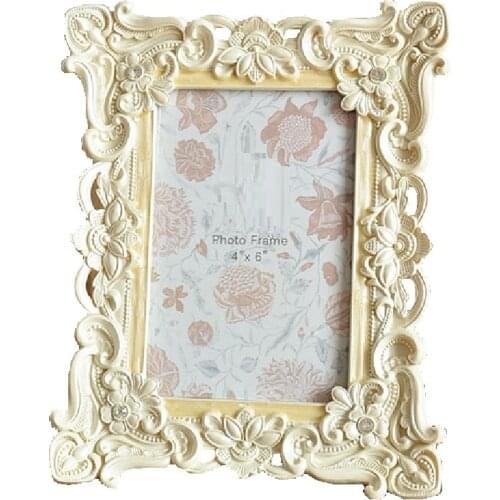 Palace European-Style Retro Pearl White Hollow Carved Frame Home Dressing Table Decoration Decorative Frame