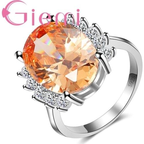 And Cubic ZirconiaRomantic Yellow Crystal Stone Ring For Women Party Shopping With Clothes Jewelry