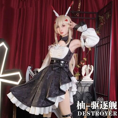 Game Azur Lane IJN Ayanami Cosplay Costume Gothic Style Dress Halloween Carnival Party Costumes for Women Role Playing Suits