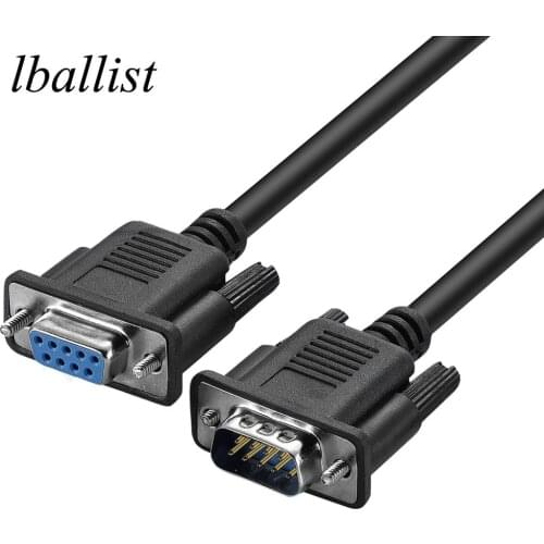 Lballist DB9 9Pin Serial RS232 Extension Cable Male Female 1.5m 3m 5m 10m Black