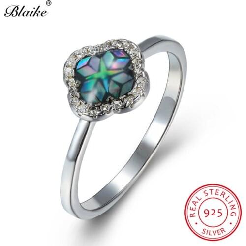 Mystical Fire Topaz Ring 925 Sterling Silver Flower Rings For Women Rainbow Crystal Zircon Promise Engagement Ring Fine Jewelry