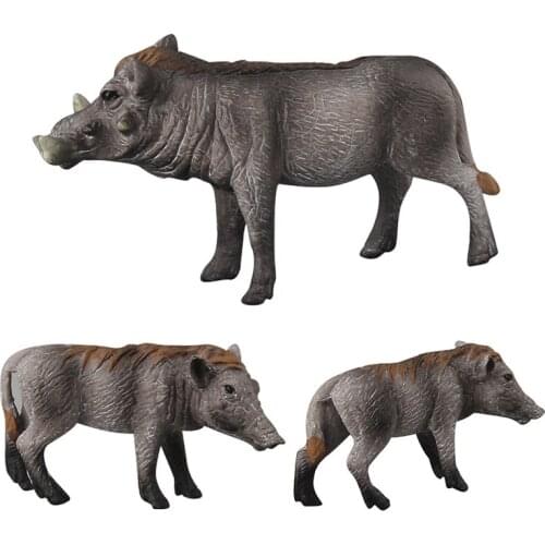 3 Kidns Simulation Wild Boar Figure Collectible Toys Boar Wild Animal Action Figures Kids Animal Sandtable Scene Toy