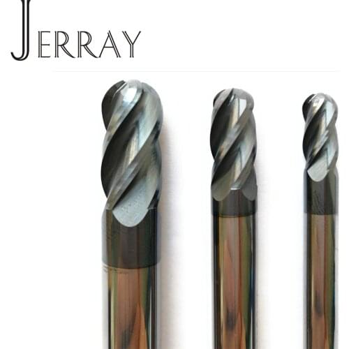 6mm,8mm,10mm, 12mm HRC45 solid Carbide 4 Flutes Ball nose end mills Spiral Bit Milling Tools CNC Router bits