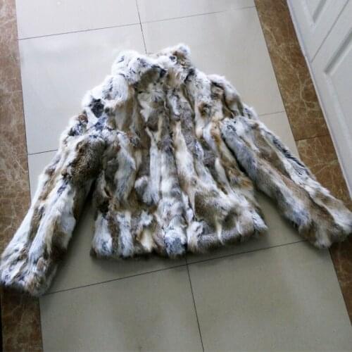 Factory Wholesale Genuine Rabbit Fur Short Design Coat Real Natural Rabbit Fur Jacket Mandarin Collar Fur Waistcoat KSR38