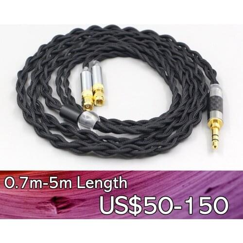 LN007453 Pure 99% Silver Inside Headphone Nylon Cable For HiFiMan HE400 HE5 HE6 HE300 HE4 HE500 HE6 Earphone headset