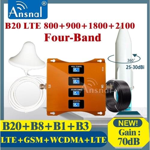 LTE B20 800 900 1800 2100Mhz Four-Band Cellular Signal Booster gsm repeater 2g 3g 4g Mobile Cellular Amplifier LTE DCS UMTS GSM