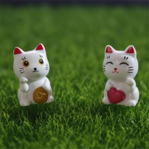 1pc Lovely Cartoon Lucky Cats Micro Landscape Kitten Microlandschaft Pot Culture Tools Decorative Garden Decorations Miniatures