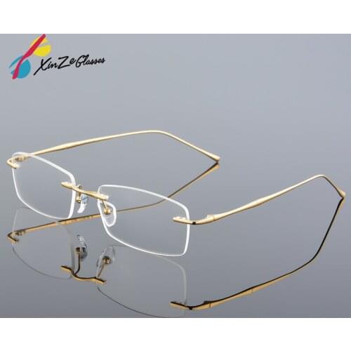 Fashion Eyewear Unisex Glasses Frame Concise Design Rimless Eyeglasses Men Women Name Brand Glasses Spectacles Optical Goggles