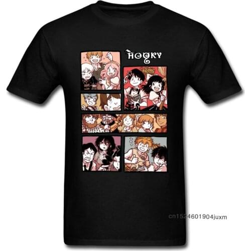 Mens Tshirt Hooky Comic Page Color T-shirts New Arrival Unique T Shirt Anime Designer Tops Male Men Black Tees New Japan Style
