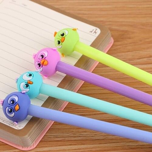 20 Pcs Creative Bird Silicone Gel Pens Set Cute Candy Color Student Stationery High Quality Office Signature Pen Factory Outlet