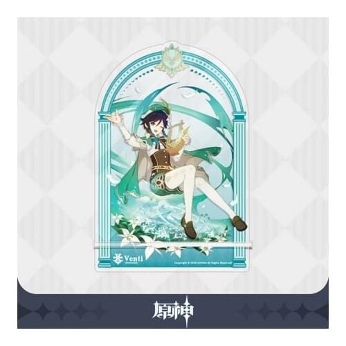 NEW Anime Genshin Impact Venti Mobile Phone Display Rack Base Stents Stand Figure Model Toys Cosplay Badge Brooch Pin Desktop De