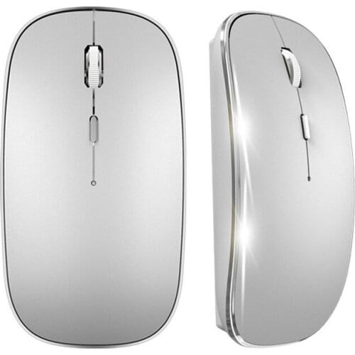 New Upgrade Chargeable Bluetooth 4.0 + 2.4G Wireless Dual Mode Mute Silent Mouse Lightless Slim Mouse 1600DPI with 6 Buttons