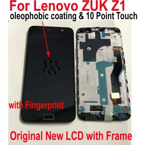 Original Best Working Frame + LCD Display Touch Panel Screen Digitizer Assembly with Fingerprint Sensor For Lenovo ZUK Z1 Z1221