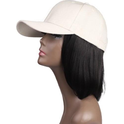 ONYX Synthetic BoB Wig Hair Extension Short Baseball Cap Hair Wig Naturally Connect Adjustable Cap Wig For Women Outdoor