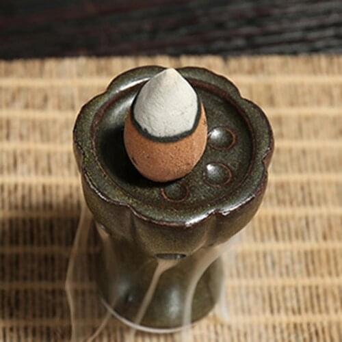 Waterfall Incense Burner Ceramic Backflow Incense Holder Decorative Small Censer Stable Office Desktop Ornaments Home Figurines