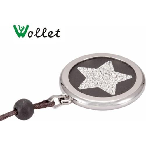 Wollet Jewelry White Star Design CZ Stone Quantum Necklace Pendant for Men Women Scalar Energy w/ 3000 Negative Ion