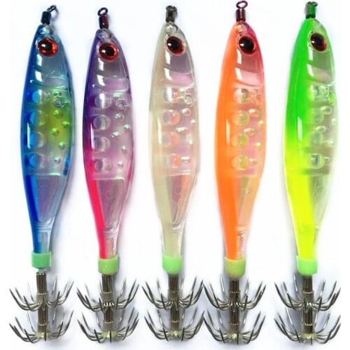 50Pcs Squid Jigs Hard Bait 3D Eyes 10cm 13g Octopus Fishing Lures Squid Hook Artificial Sea Fishing Bait Shrimp Lure