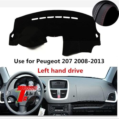 TAIJS Factory Anti cracking Simple Leather Car Dashboard Cover For Peugeot 207 2008 2009 2010 2011 2012 2013 Left hand drive