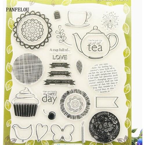 PANFELOU teapot faceplate Transparent Clear Silicone Stamp/Seal for DIY scrapbooking/photo album Decorative clear stamp sheets