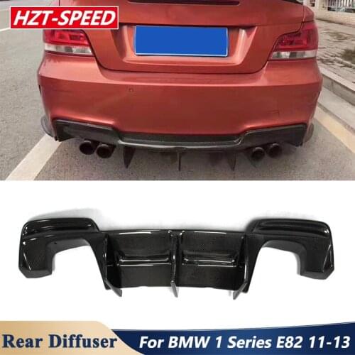 R Style Carbon Fiber Material Rear Bumper Lip Diffuser For BMW 1 Series E82 E1M Tuning 2011-2013