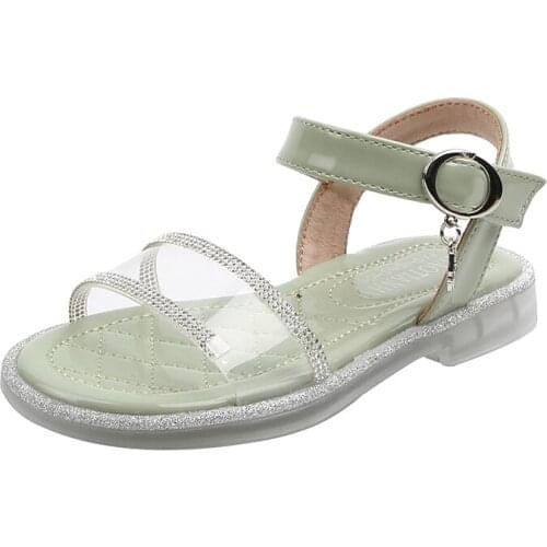 Fashion popular girl shoes bling rhinestone solid kids sandals cute sweet Princess dress dance shoes children autumn summer 2020