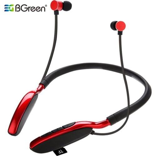 BGreen Bluetooth Sports Headphone Sport Headset Support MP3 TF Card Playback BT Call Stereo Earphone With Big Build In Battery