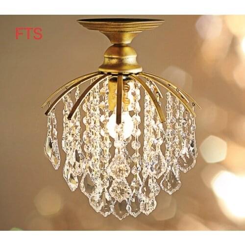 Light luxury crystal chandelier American small chandelier porch light aisle light corridor light restaurant chandelier