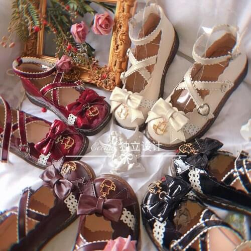 Cecilia Separate Design Origional Lolita Shoes round Toe Shoes Lolita Cute Japanese-style Lace Versatile Shoe