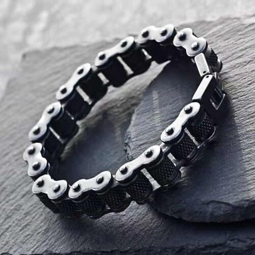 11/13MM Heavy Retro Men Women Brush Stainless Steel Motorcycle Chain Bracelet Punk HipHop Man Matte Bike Biker Bracelets Jewelry