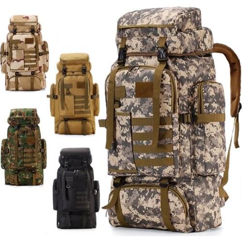 80L Tactical Bag Military Backpack Mountaineering Men Travel Outdoor Sport Bags Molle Backpacks Hunting Camping Hiking Rucksack