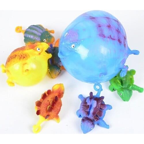 Funny Blowing Animal Vent Smash Toy Boys Inflatable Dinosaur Ball Kids Toys Water Balloon Squeeze Novelty Party Toys for Childre
